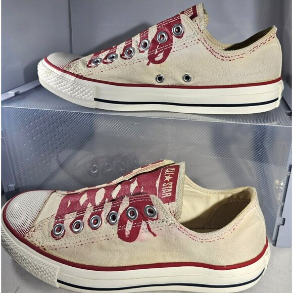 Converse All Star Stencil Kit Unisex  Red/White No Lace Slip-On Shoes Size M6/W8 - Picture 1 of 14